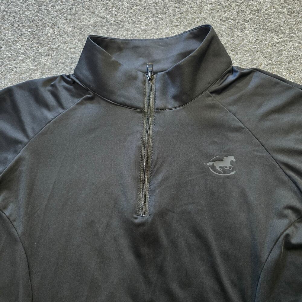 Piper Top Womens Medium Black Zip Short Sleeve Vented Performance Horse Riding - Picture 2 of 10